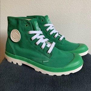 Palladium Pampa Hi Green Canvas Unisex Boots Men US 9.5 Women US 11